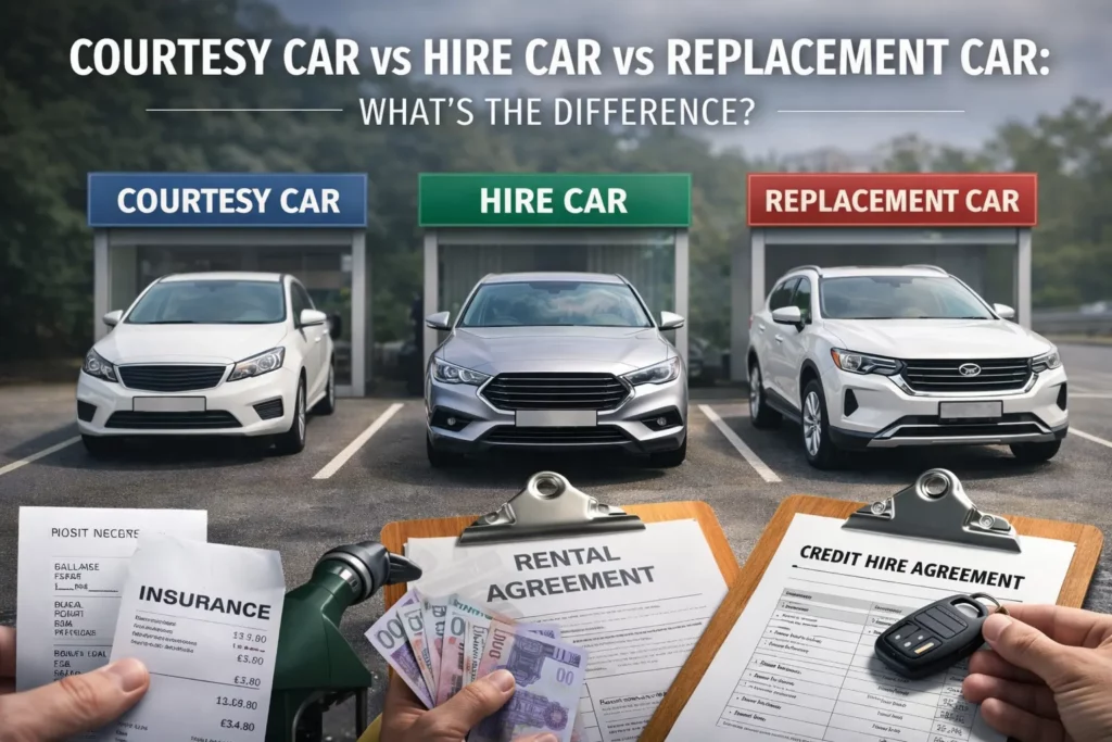 Courtesy Car vs Hire Car vs Replacement Car: What’s the Difference? 1 Courtesy hire or replacement car